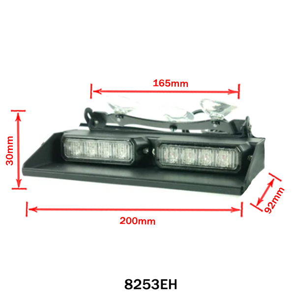 Yellow 8-LED Flashing Windshield Light – 17 Modes