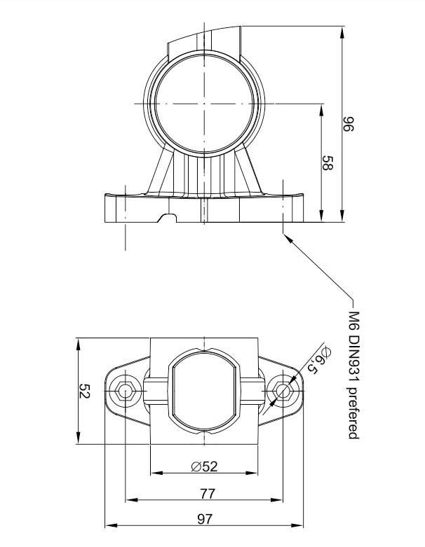 Omega LED Side Marker Lamp with Microprism Lens - 3 Functions