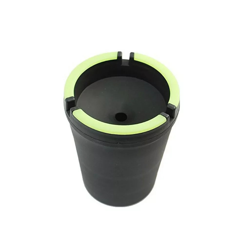 Glow-in-the-Dark Green Car Ashtray for Cup Holder