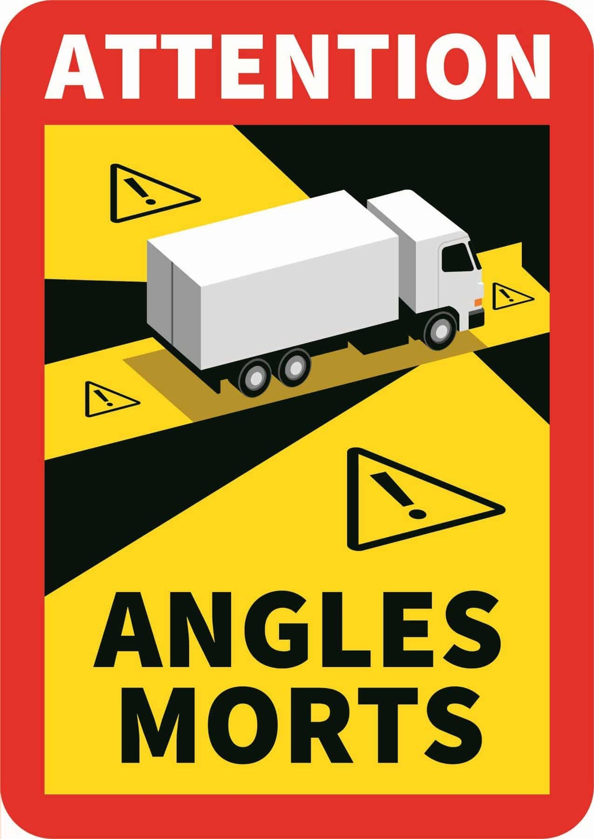 Angles Morts Blind Spot Warning Sticker for Trucks