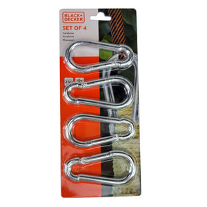 Black+Decker Hooked Carabiner Set – 4 pcs