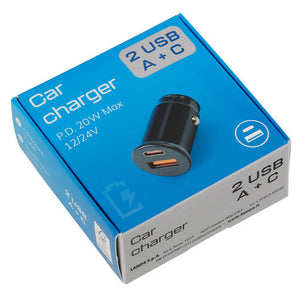 Car Charger Dual USB Port (USB A & USB C) 20W