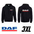 Sudadera negra con capucha y logo DAF