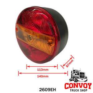 Universal Round Rear Lamp with Indicator – Non-License Plate Version