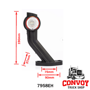 LED Elbow Marker Rubber Lamp with Microprism, 3 Functions