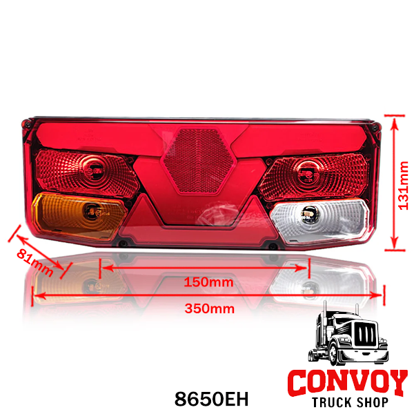 7-Function LED Rear Light with Hexagonal Reflector