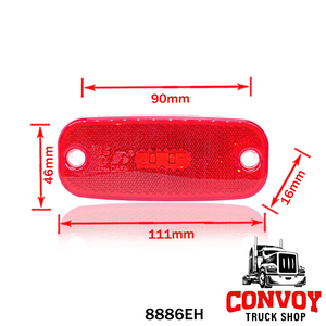 Rounded LED Side Marker Lamp 2LED 12/24V