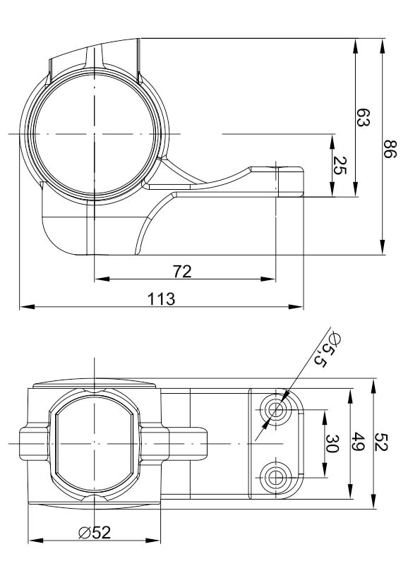 Fristom Omega LED Rubber Marker Light, 3-Function, Microprismatic