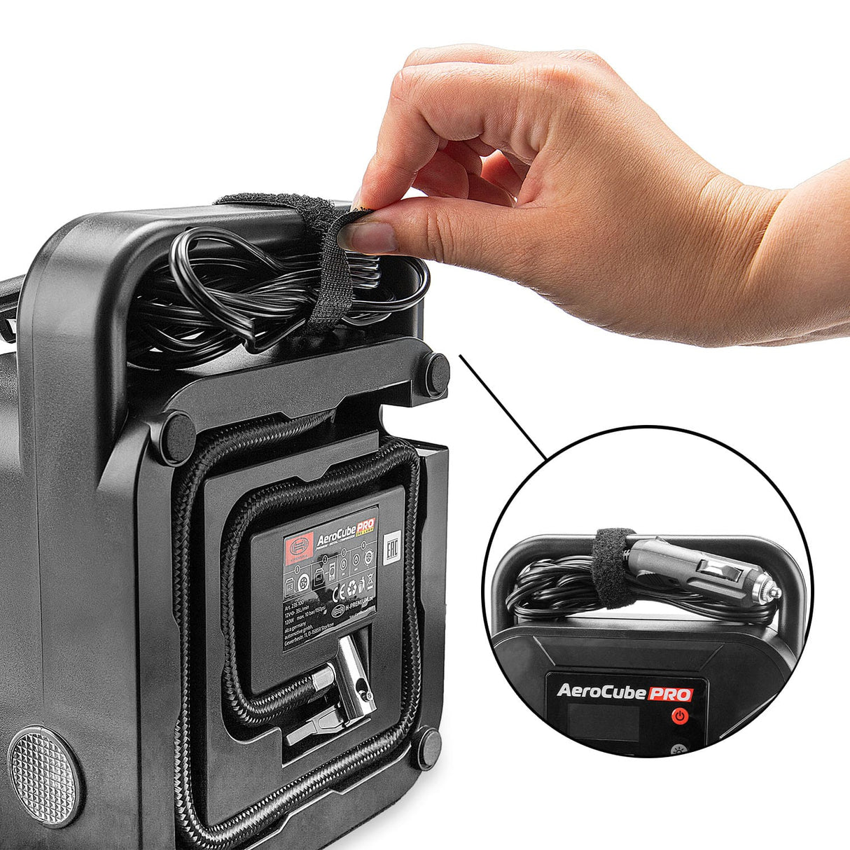 Compresor de aire portátil para coche con luz LED