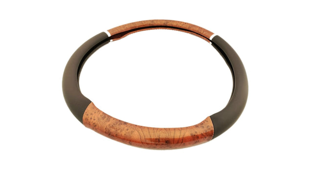 Steering Wheel Cover 44-46 cm with Wood Grain Finish