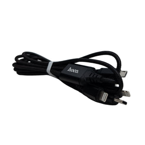Hoco X76 4-in-1 USB Cable (Lightning/Type-C/Micro USB) 1m Black