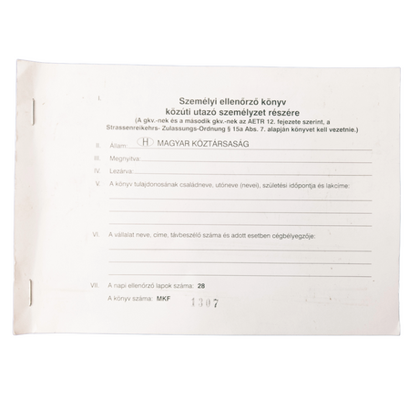 Driver's Logbook for Personal Records