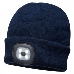 LED Beanie Hat with Rechargeable Light