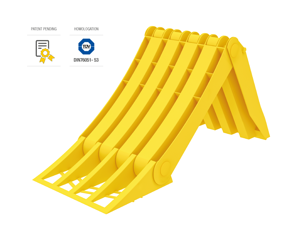 Foldable Plastic Wheel Chock with Metal Reinforcement