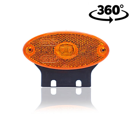 LED Position Lamp Oval Amber with Holder