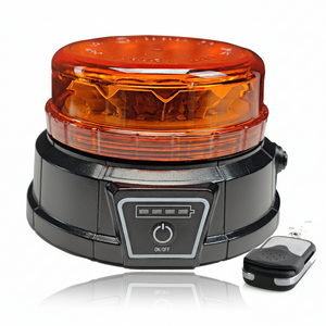 Lampada lampeggiante LED gialla ultrapiatta con base magnetica e telecomando